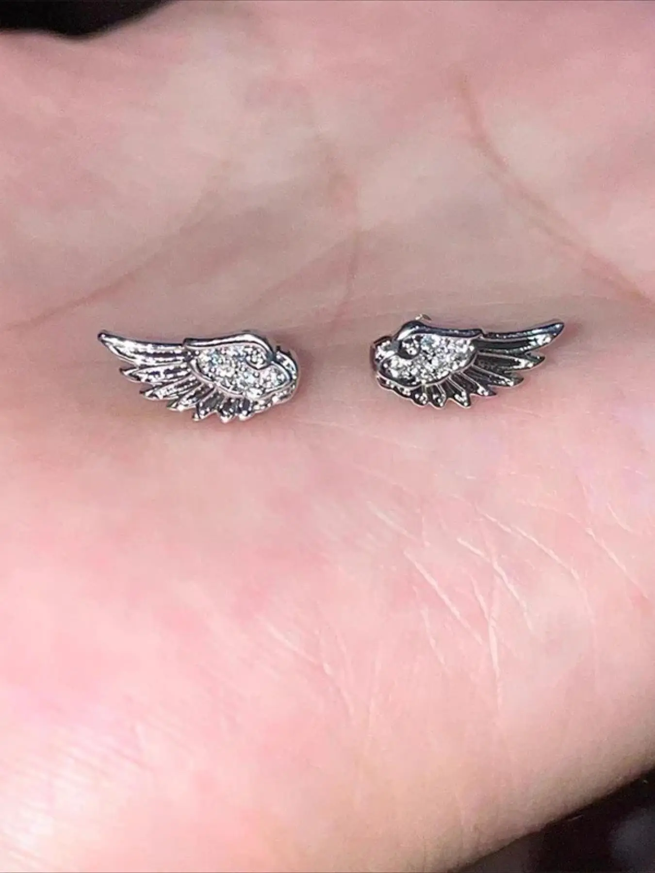Trendy Unique Wing Zircon Mini Earrings, Simple Personality Women's Party Daily Wear, Screw-On Tragus Studs, Fashionable Accessories, Sparkling Ear Jewelry, Screwback Earrings, High Quality Earrings
