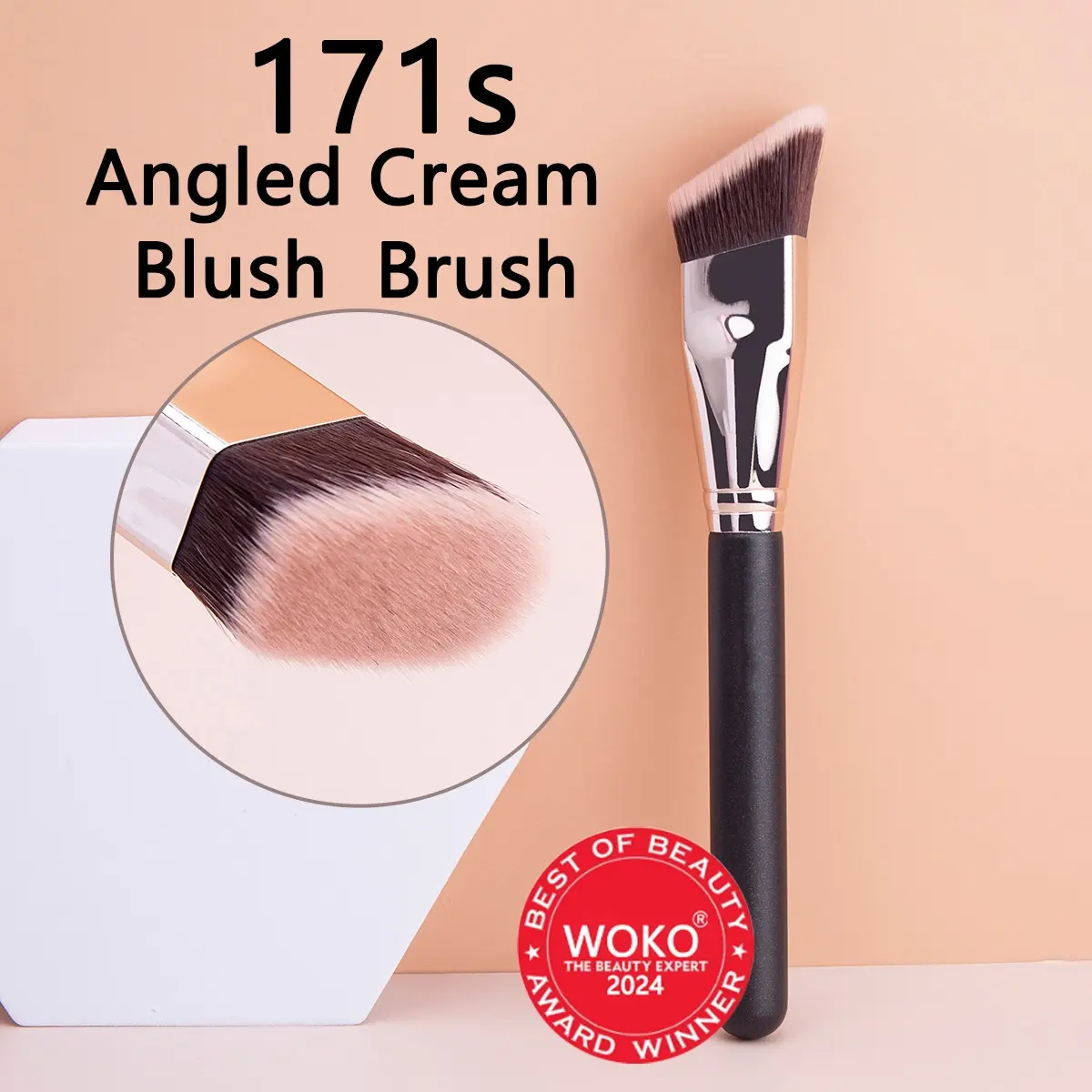 171s Angled Liquid Blush Foundation Brushes, Cream Blush Brush, Foundation Blending Makeup Brush, Foundation Buffing Make Up Tool