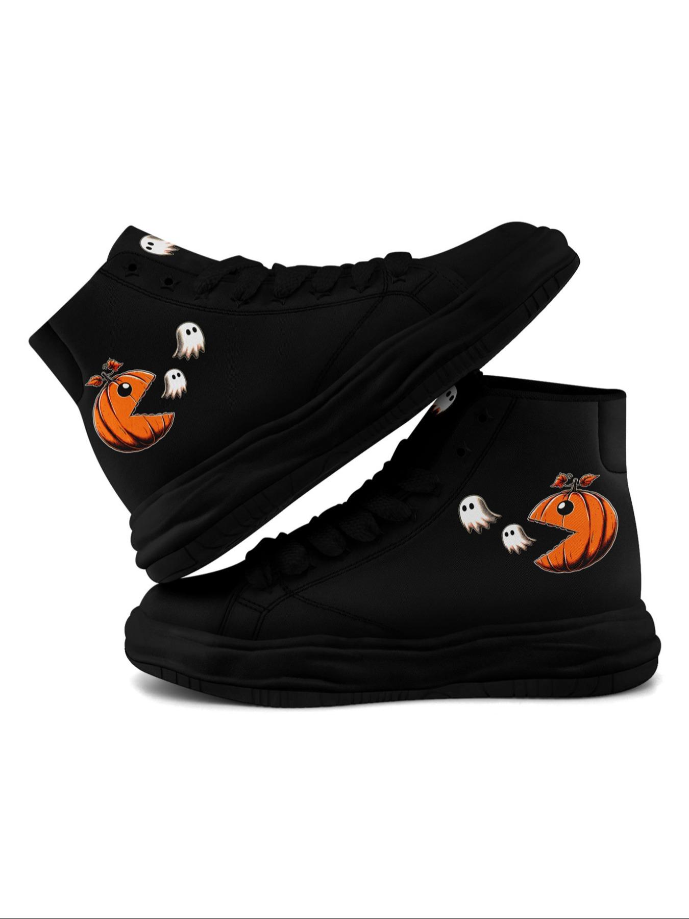 Men's Fashionable Cartoon Print High Top Sneakers, Casual Comfortable Breathable Lace Up Skate Shoes, Male All-match Round Toe Shoes for Daily Wear