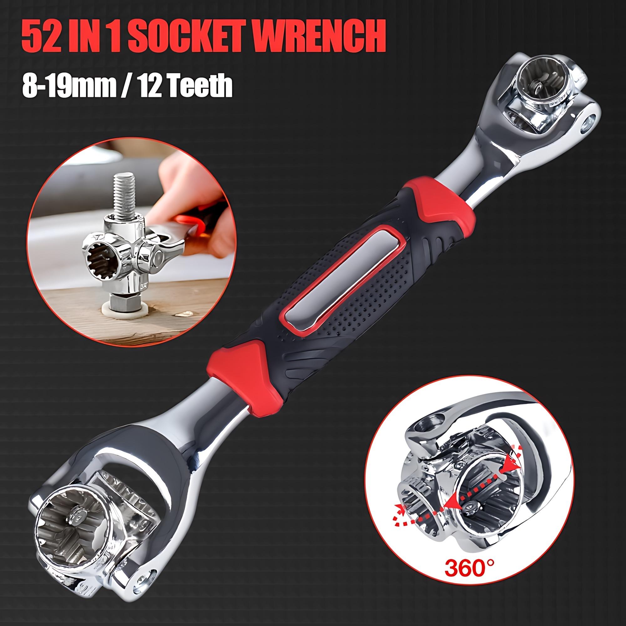 52 in 1 Multifunctional Socket Wrench, 360 Degree Rotating Head Socket Wrench, Combination Wrench Set, Universal Double-ended Wrench Tool for Home & Car Repair