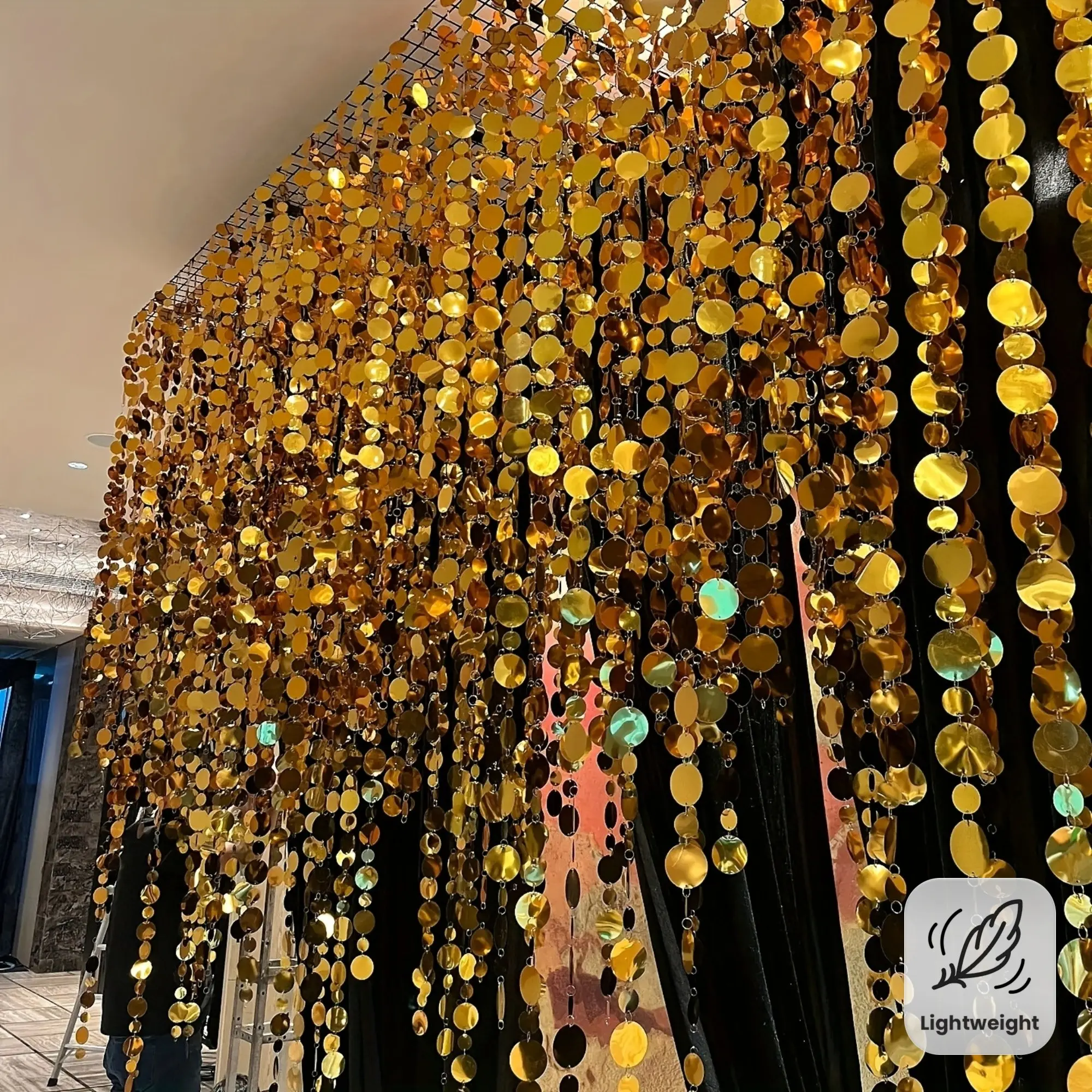8-Pack 4m Glitter Tassel Garland, Handmade Sequins, PVC Material, Lightweight Reusable, Festival Decorations, Ideal for Weddings and Festivals