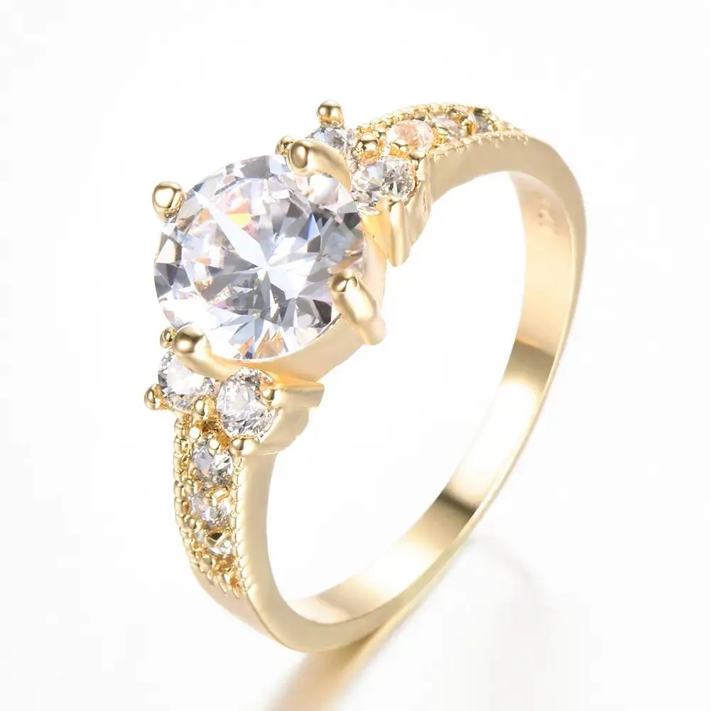 Engagement Ring for Women, Vintage Round Cut Crystal Promise Ring, Dainty Silver Plated Six-Prong Pave Band with Milgrain Detail, Elegant Bridal Wedding Jewelry for Anniversary, Birthday & Gifts