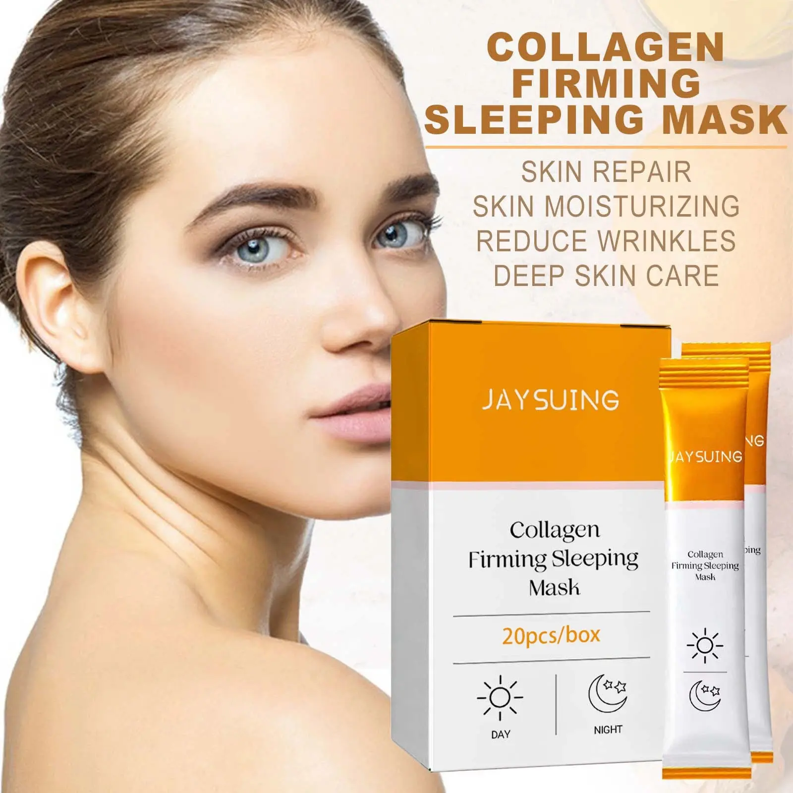Hydrating Mask (20ea) - Hydrating Essential Sleeping Mask, with Vitamin C, Hyaluronic Acid, Centella Extract, Glass Skin, Elasticity, Skincare