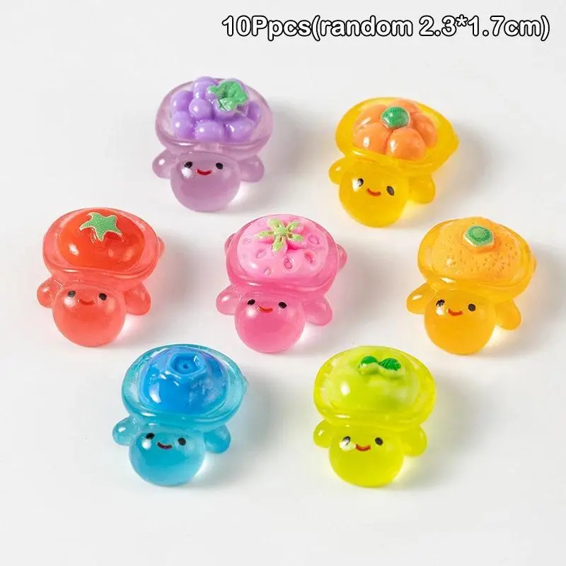 10pcs Landscaping Resin Crafts Glowing Turtle Garden Fish Tank Miniatures Ornaments Home Decoration Car Ornament