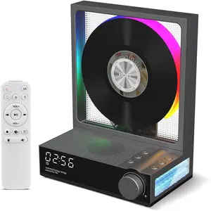 C229 Desktop Portable CD Player with  5.3,-in Speaker Hi-Fi Sound 8-14H ,Remote,RGB Light,Type-C  Play CDs, MP3, USB, AUX,TF Card (Grey)
