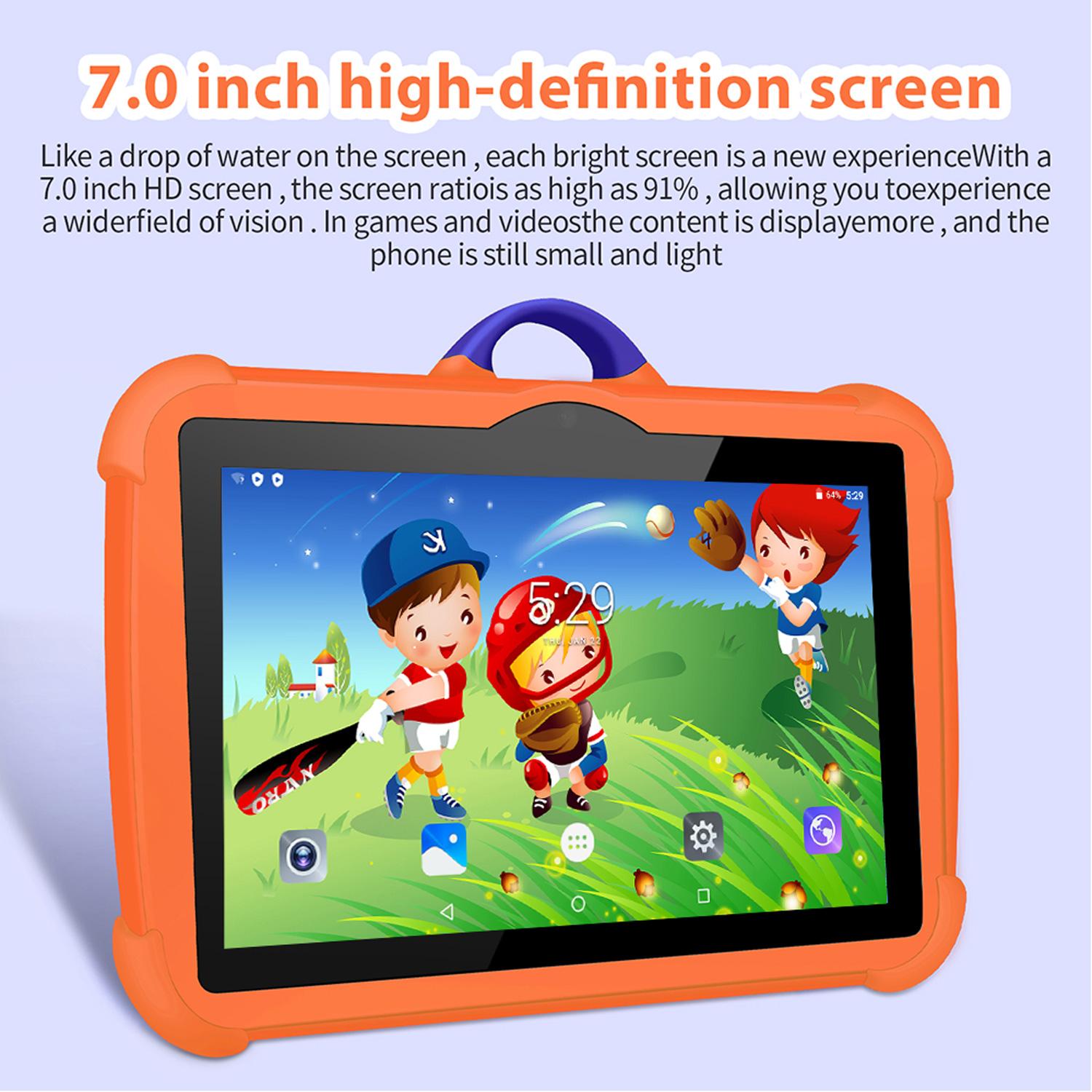 7 Inch 5G WiFi Tablet Pc for Children's best Gifts Android Kids Game Educational Learning Tablets Quad Core 4GB RAM 64GB ROM student parental control de colores con protector anti caídas para niños bluetooth touchscreen