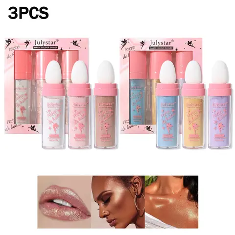 Highlighter Powder Stick, 3 Counts Long Lasting Shimmering Highlighter Powder, Natural Look Highlighter for Face Body, Glowy Highlighter, Makeup Accessories, High Shine Makeup, Glow Seeker Highlighter, Cosmetics Highlighter
