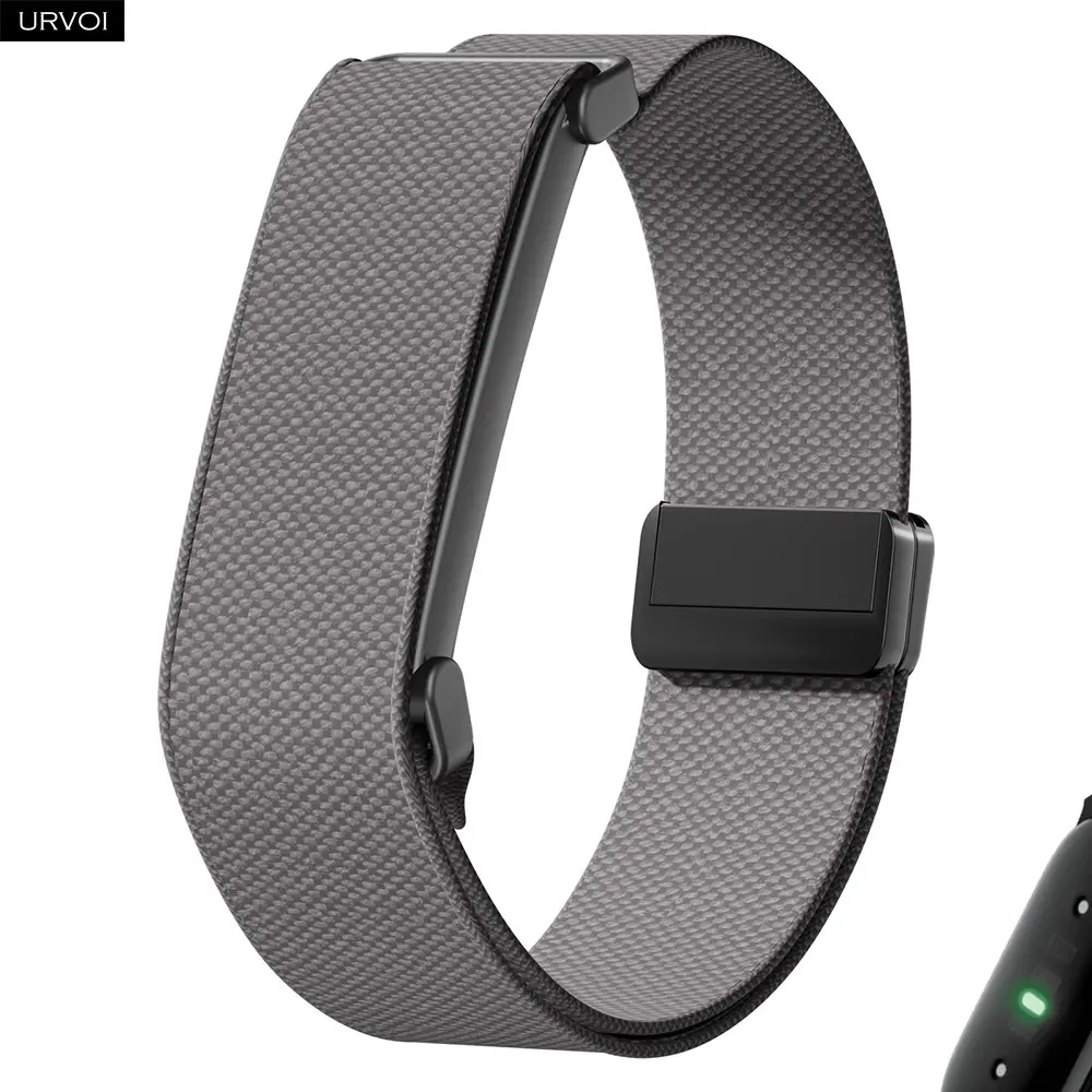 URVOI Elastic Nylon Band Durable for Google Fitbit Air Loop Strap Metal Case Flexible Fit Comfort Accessory Wristband Magnetic buckle