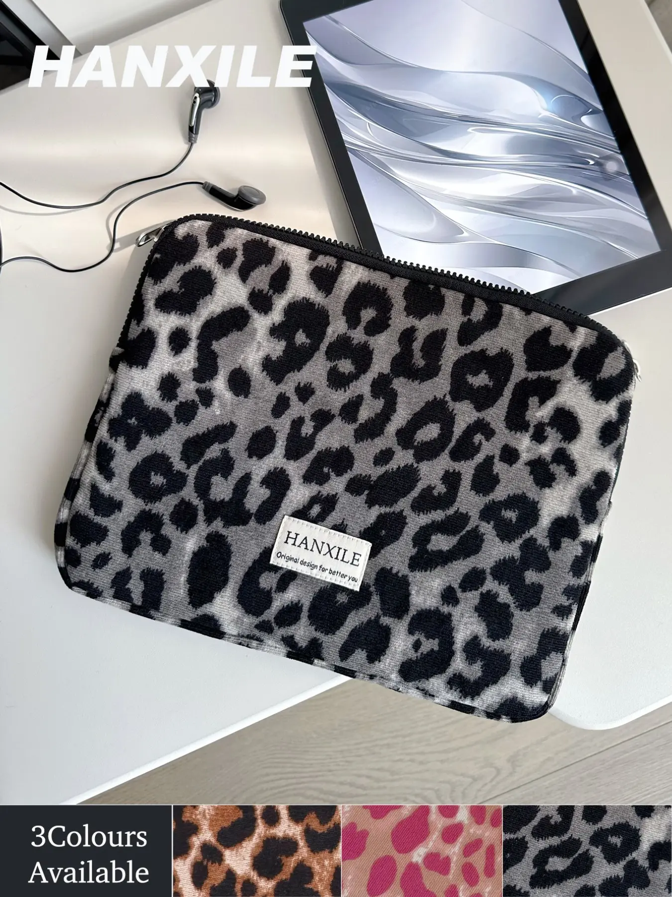 Korean Style Leopard Print Shockproof Laptop Sleeve, Universal Fit for 11, 13, 15 Inch Laptops, Protective Computer Bag, Laptop Work Bags, Laptop Cover