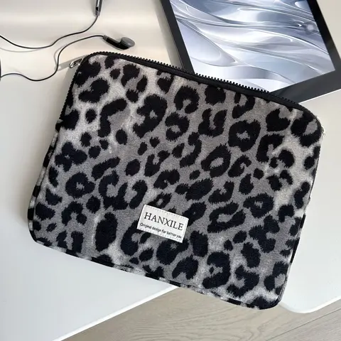 Korean Style Leopard Print Shockproof Laptop Sleeve, Universal Fit for 11, 13, 15 Inch Laptops, Protective Computer Bag, Laptop Work Bags, Laptop Cover