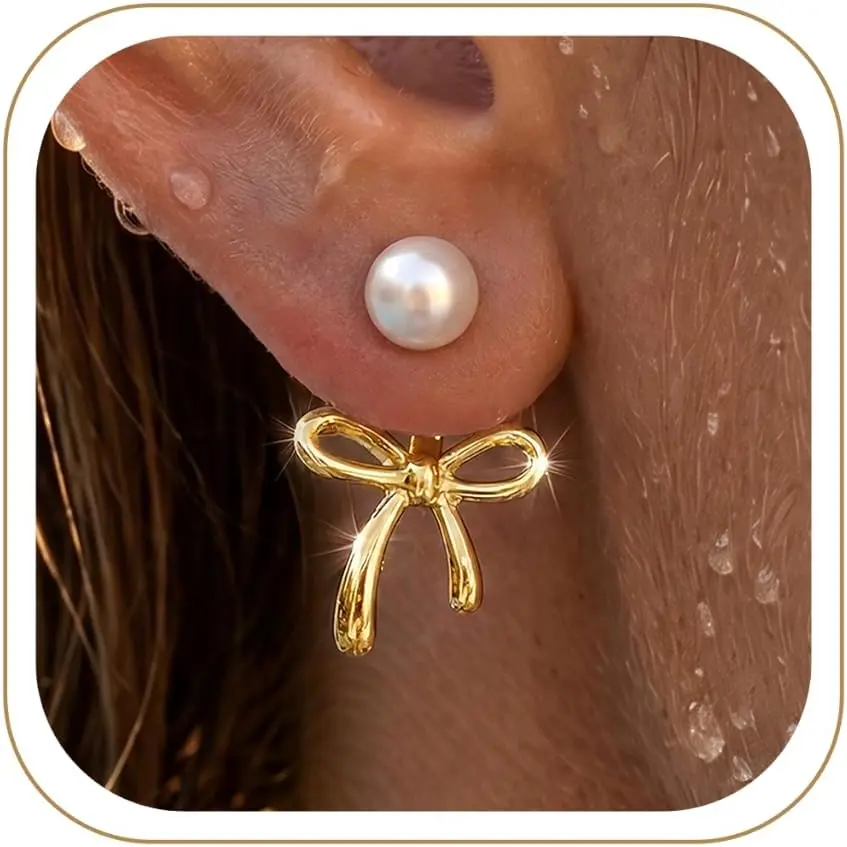 Bow Earrings for Women Trendy, Cute  Bowknot Jacket Stud Earrings,  Cartilage  for  Ear