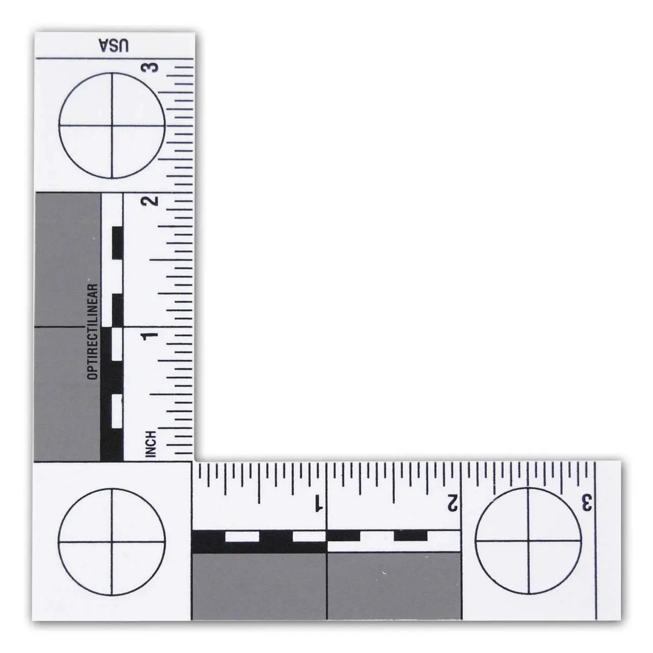 Photomacrographic L-Shaped Scale for Crime Scene Photography, in Inches, Best for US Law Enforcement Use