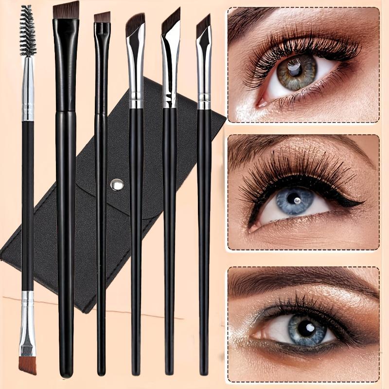 Professional Eyeliner & Eyebrow Angled Brush Set, 6 Counts/set Multifunctional Makeup Brush with Soft Bristles, Makeup Tool for Women, Eyeshadow Brushes