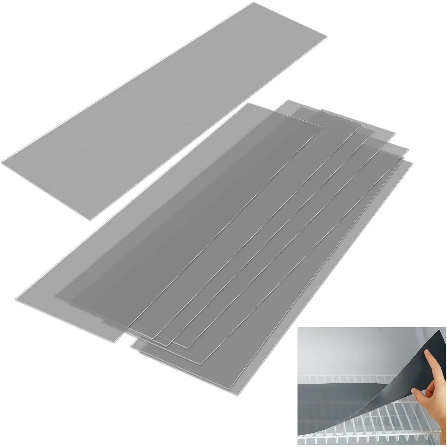 8 count Frosted Plastic Shelf Liner  Non Adhesive Shelf Mats for Wire Shelves Strength Wire Shelving Cover for Kitchen Shelving Unit Pantry Cabinet Storage (Dark Gray,12 x 48 Inch)