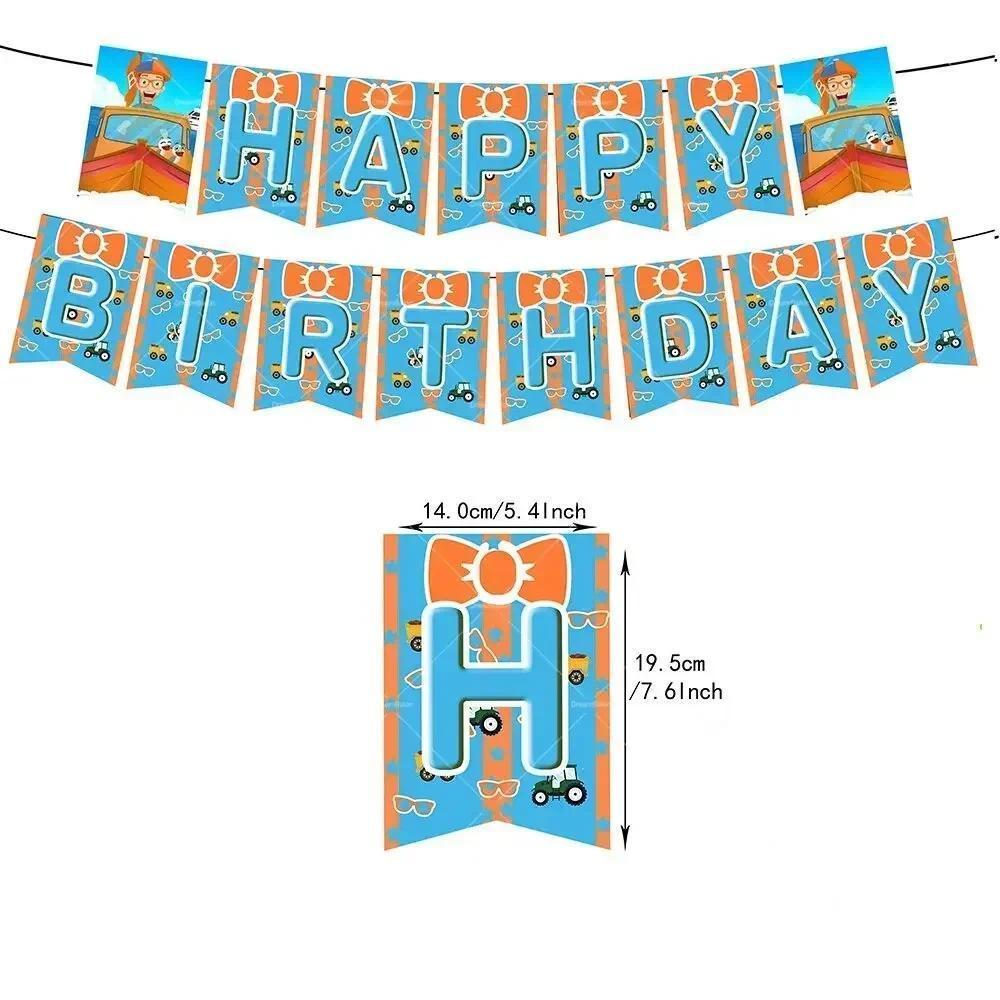 Blippi Balloons Happy Birthday Banner Decorations Party Supplies Backdrop English Teacher Cake Topper Cup Disposable Tableware