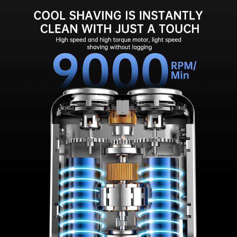Mini Electric Shaver, Dual Head Magnetic Razor, Portable Travel Beard Trimmer, Independent Display, Long-Lasting Button Cell Battery, Cordless Portable Shaver
