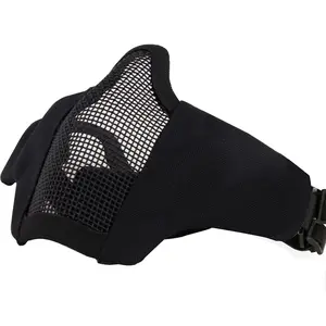 Inverted Face Mask Military Style Comfortable Adjustable Tactical Lower Face Protective Mask Half Face Steel Wire Mask