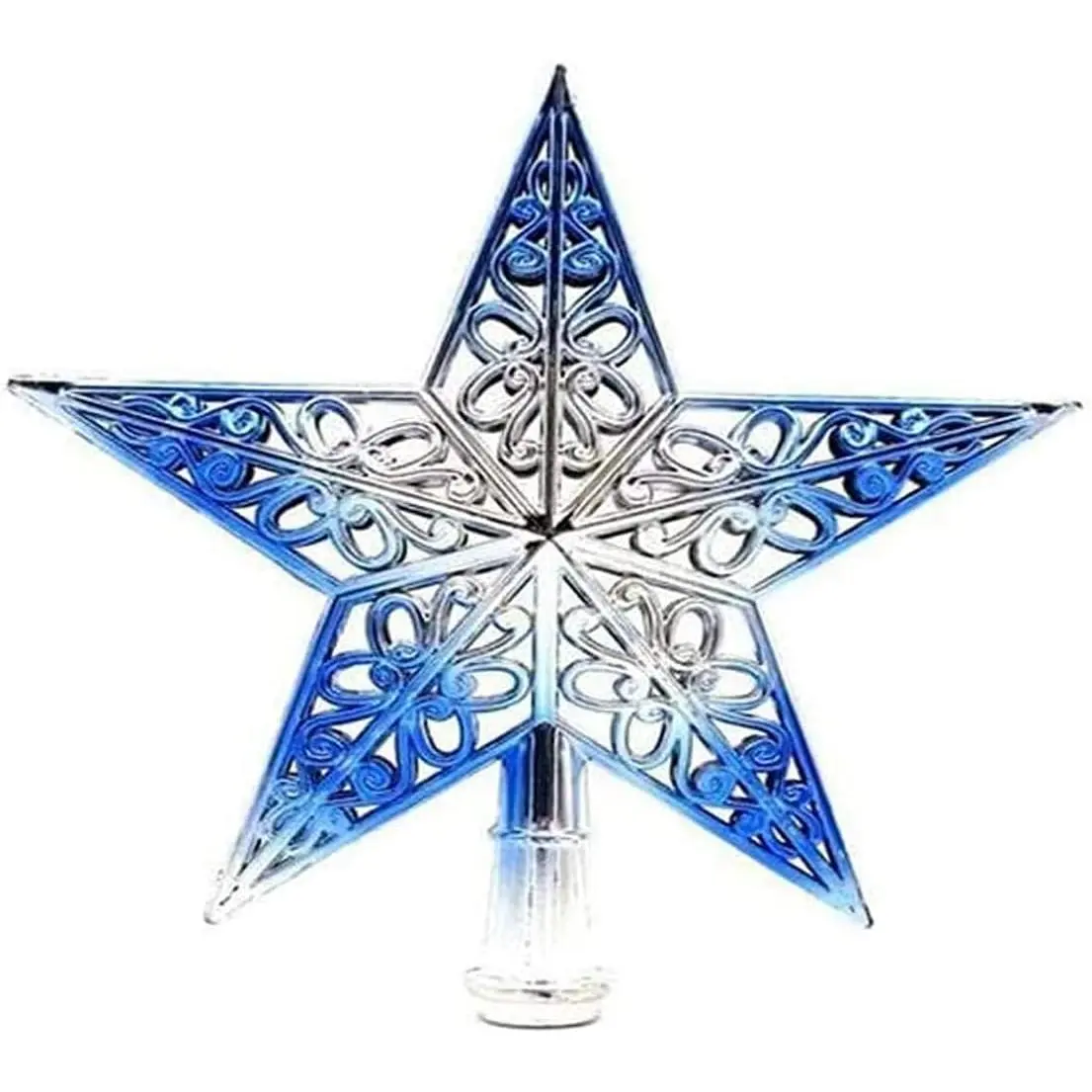 Christmas Tree Topper ,Christmas Tree  Decorations Ornaments,Hollowed-Out Glittering(Silvery Blue)