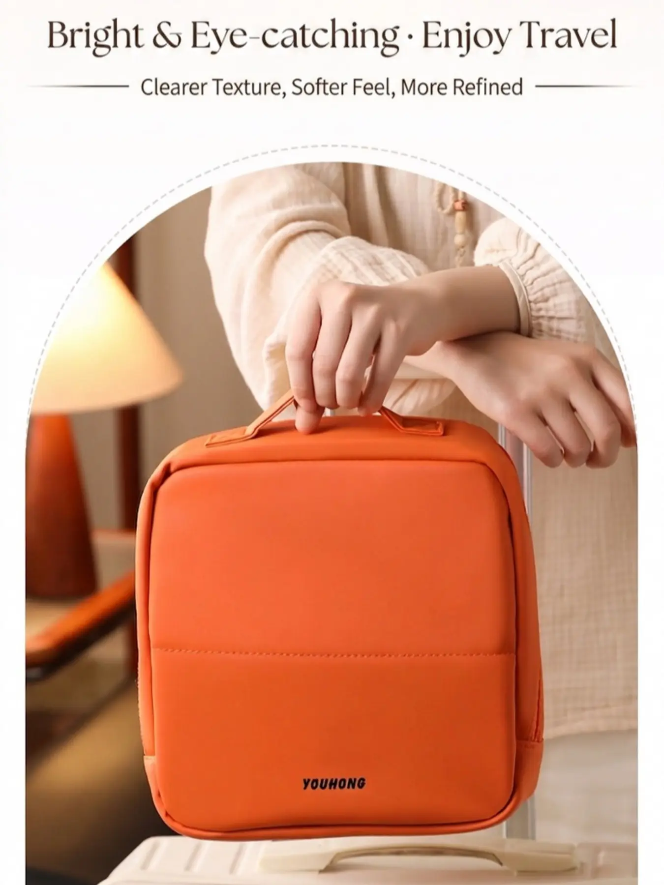 Large Capacity Waterproof Travel Cosmetic Bag, Durable PU Material, Partitioned Standing Design, Elegant Makeup Organizer for Women, Portable Cosmetic Pouch, Travel Makeup Bags Organizers, Cosmetic Storage Bag, Travel Beauty Bag, Cosmetics Bag