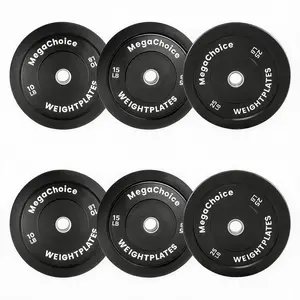 100 lb Rubber Bumper Plate Set, 2-Inch Standard, 3 Pairs (10, 15, 25 lbs), Black