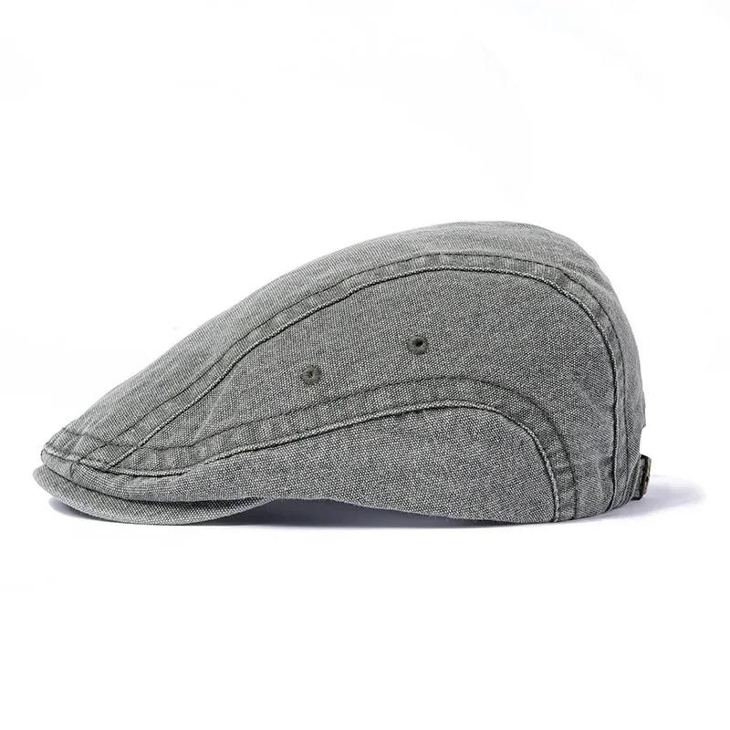 2025 New Styles Spring and Summer Retro Distressed Denim Men's Beret British-style Women's Visor Newsboy Cap and Painter's Hat