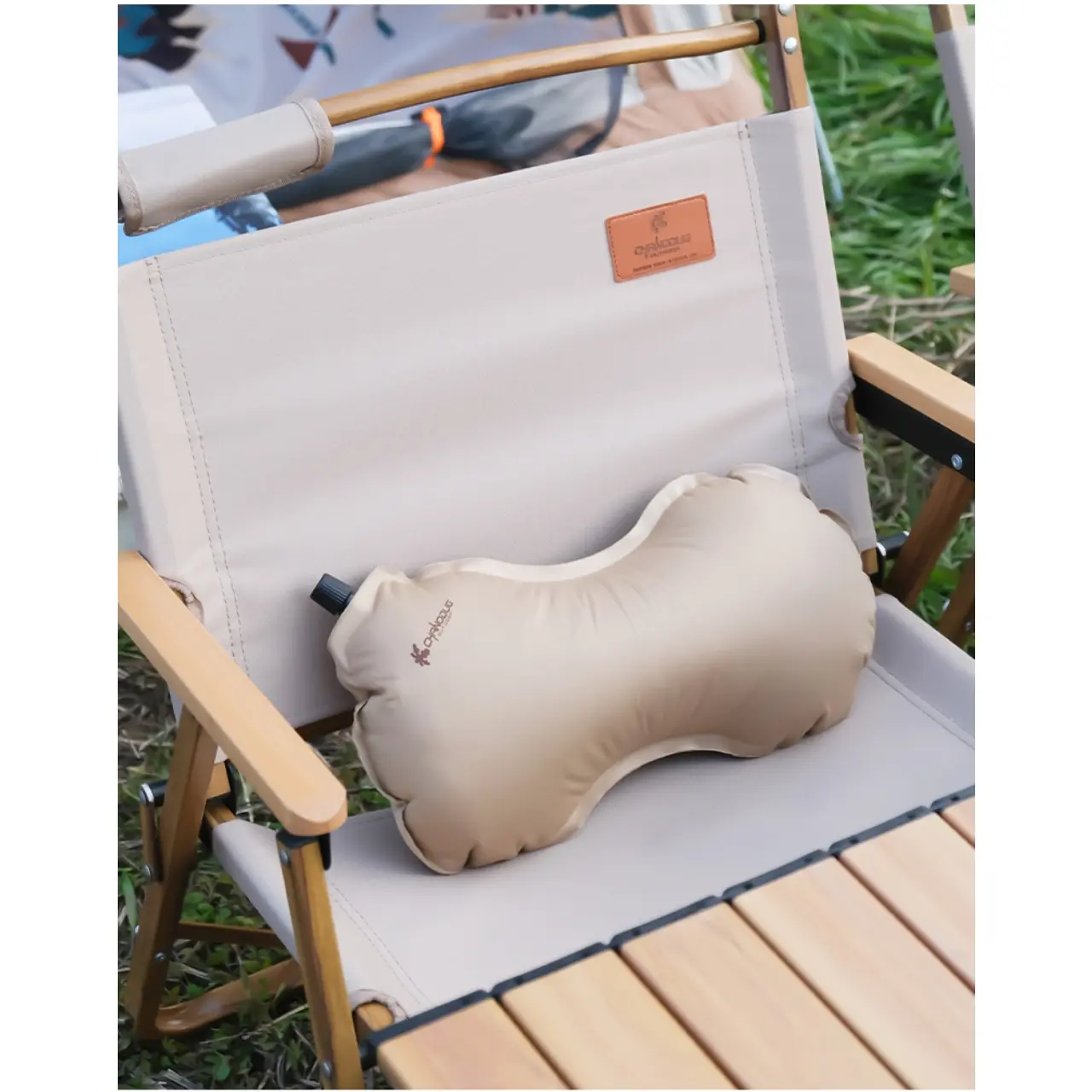 Portable Inflatable Pillow for Outdoor Use, Comfortable Nap Pillow, Travel Backrest Cushion, Foldable Bean Bag Chair Support