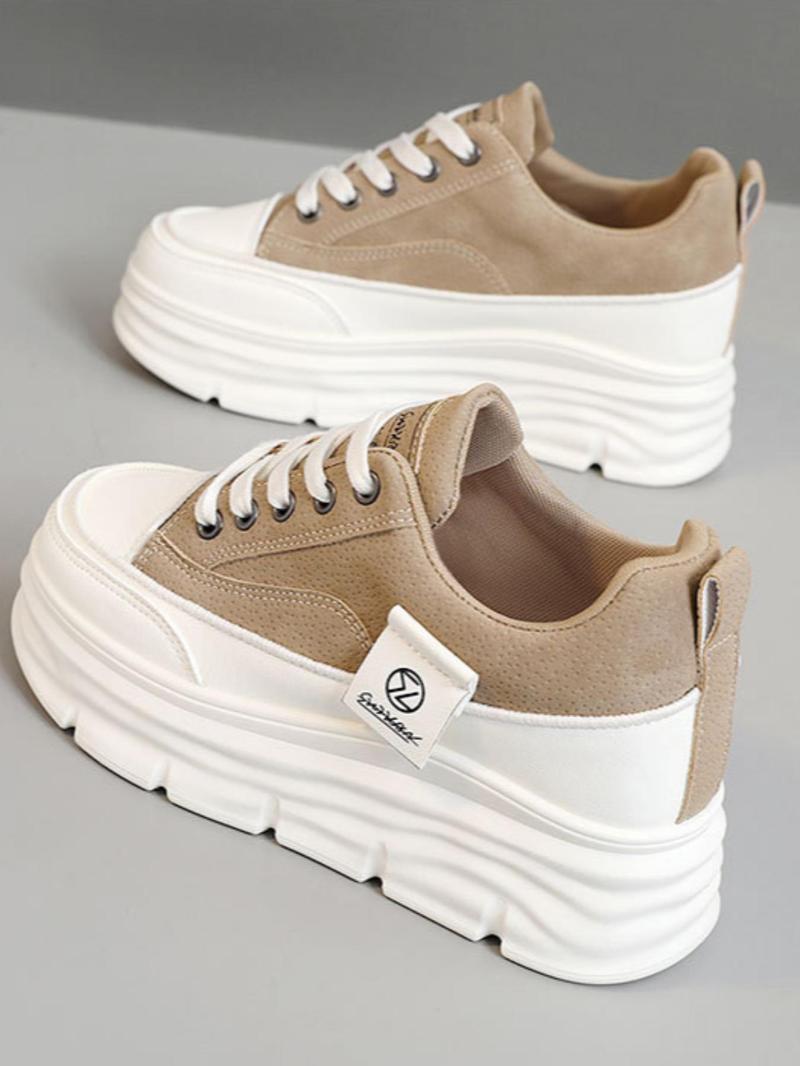 Women's Fashionable Low Top Platform Sneakers, Casual Comfortable Breathable Sports Shoes, All-match Round Toe Shoes for Daily Wear Casual Sneakers Sneaker Shoes