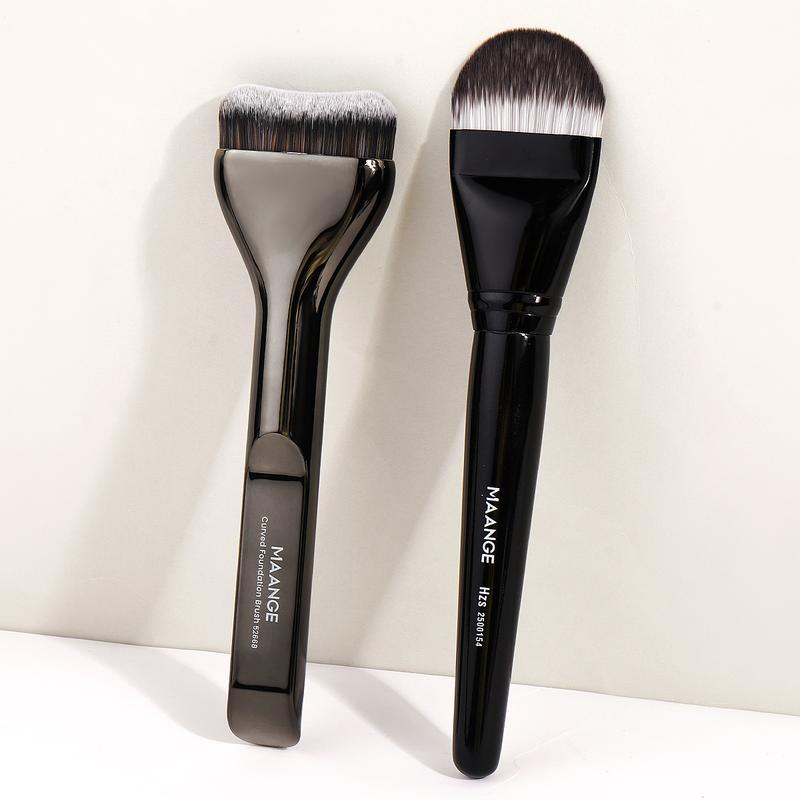 MAANGE 2pcs Facial Makeup Brush Set, Professional Foundation Brushes Contoured Foundation Brush for Blending & Powder Application, Essential Beauty Tools for Daily Use, Beauty Duo Brush, Makeup Accessories Gifts for Friends