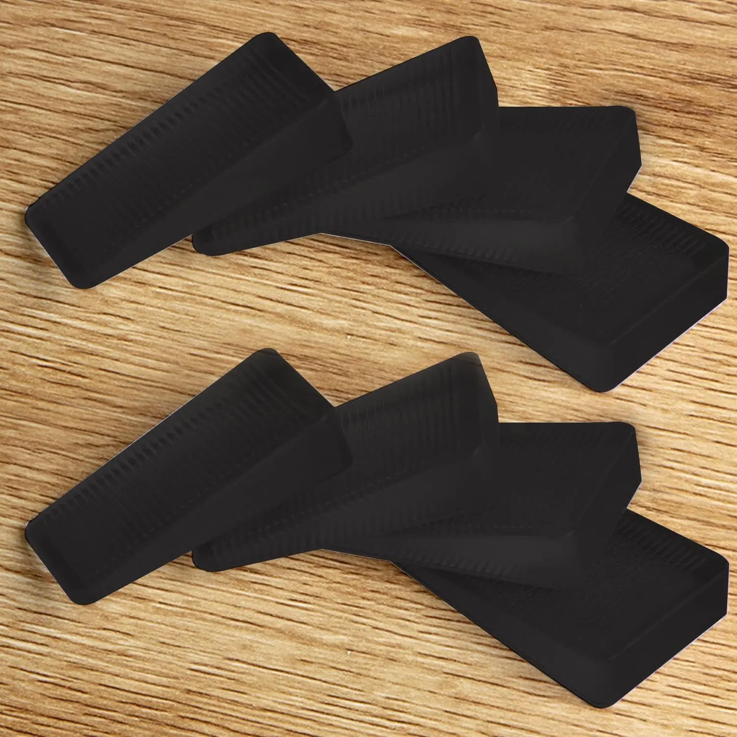 8 count Black Shims, Shims for Leveling Furniture, Trimmable Hard Wedges Table Shims, Plastic Wedge Toilet Shim, Furniture Leveler Wedges, Rubber Texture,  for Level Uneven Doors, Floors