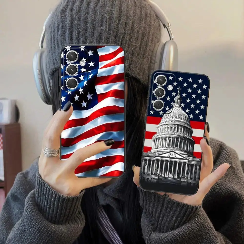 Colorful USA Flag Smartphone Casing - Handheld Devices Cover, Mobile Phone Accessory for Samsung Galaxy S26 S25 S24 S23 S22 S21 A14 A15 A16 A35 Plus FE Ultra