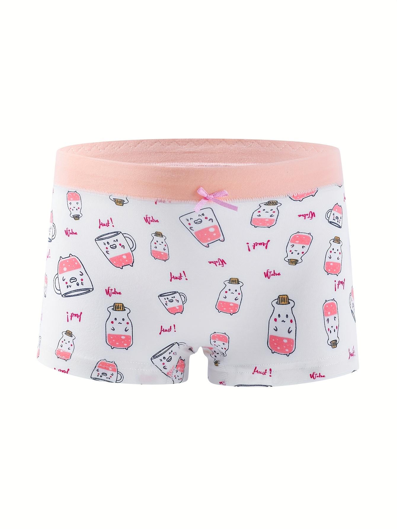 New12pcs Soft Cotton Boxer Shorts for Young Girls - Breathable, Comfortable, All-Season Underwear with Cute Cartoon Prints, Breathable Clothing |                 Playful Print Design |    Gifts  Gifts             Stretchable Fabric