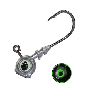 20Pcs Swimbait Jig Heads Fishing Hooks 3D Eye Luminous 1/8 3/16 1/4 3/8 oz for Bass Walleye Trout Freshwater Saltwater Fishing