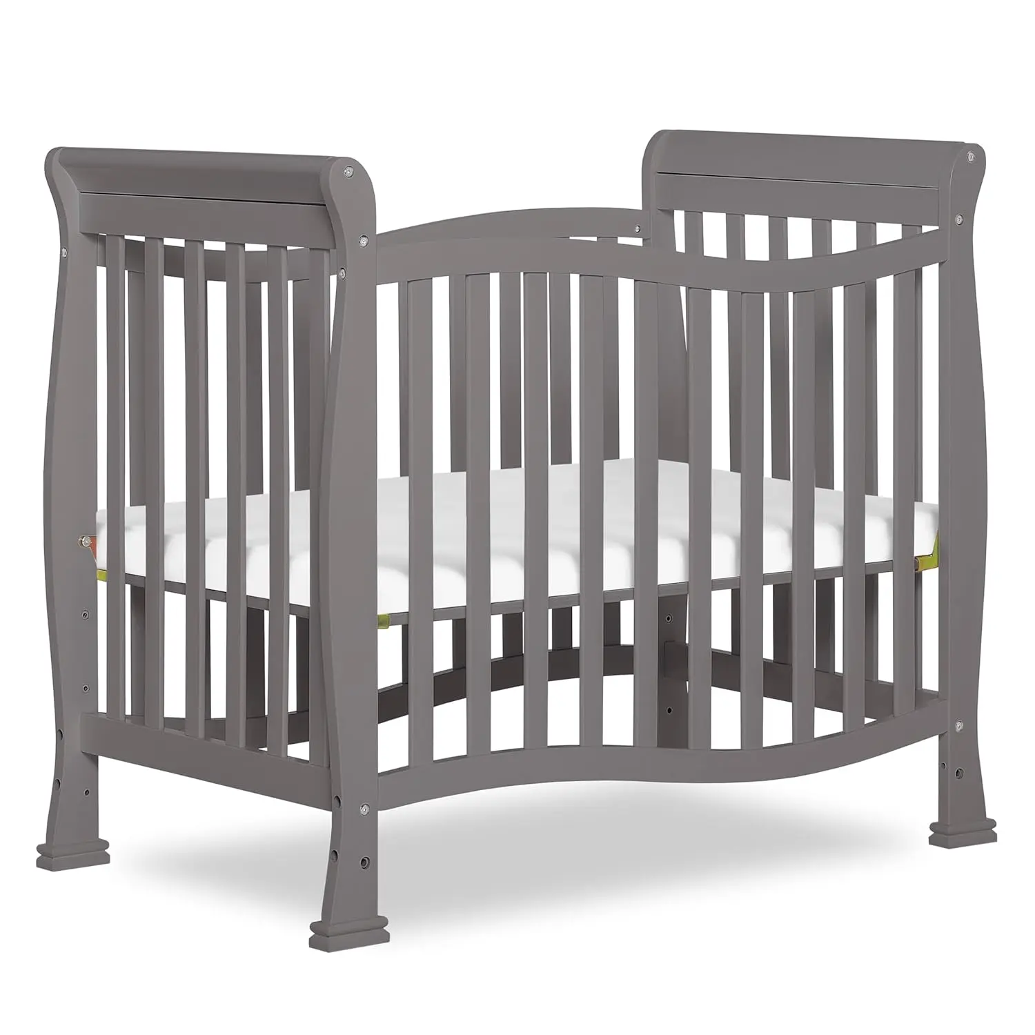 Dream On Me Violet 4-in-1 Convertible Mini Crib in Steel Grey, Greenguard Gold Certified, JPMA Certified, 3 Position Mattress Height Settings, Non-Toxic Finish
