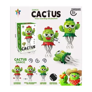 Rechargeable Electric Cactus Toy - Sensory Products for Toddlers, with Dance, Talk, Walk, Automatic Obstacle Avoidance, Voice Recording, Music, Lighting Functions, Ideal Sensory Development Birthday Gift