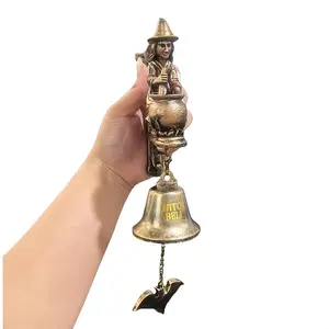Vintage Witch Welcome Doorbell, Outdoor Wall-Mounted Doorbell, Coffee Shop Bar Decor, Fun Functional Ornament, Unique Knocking Experience
