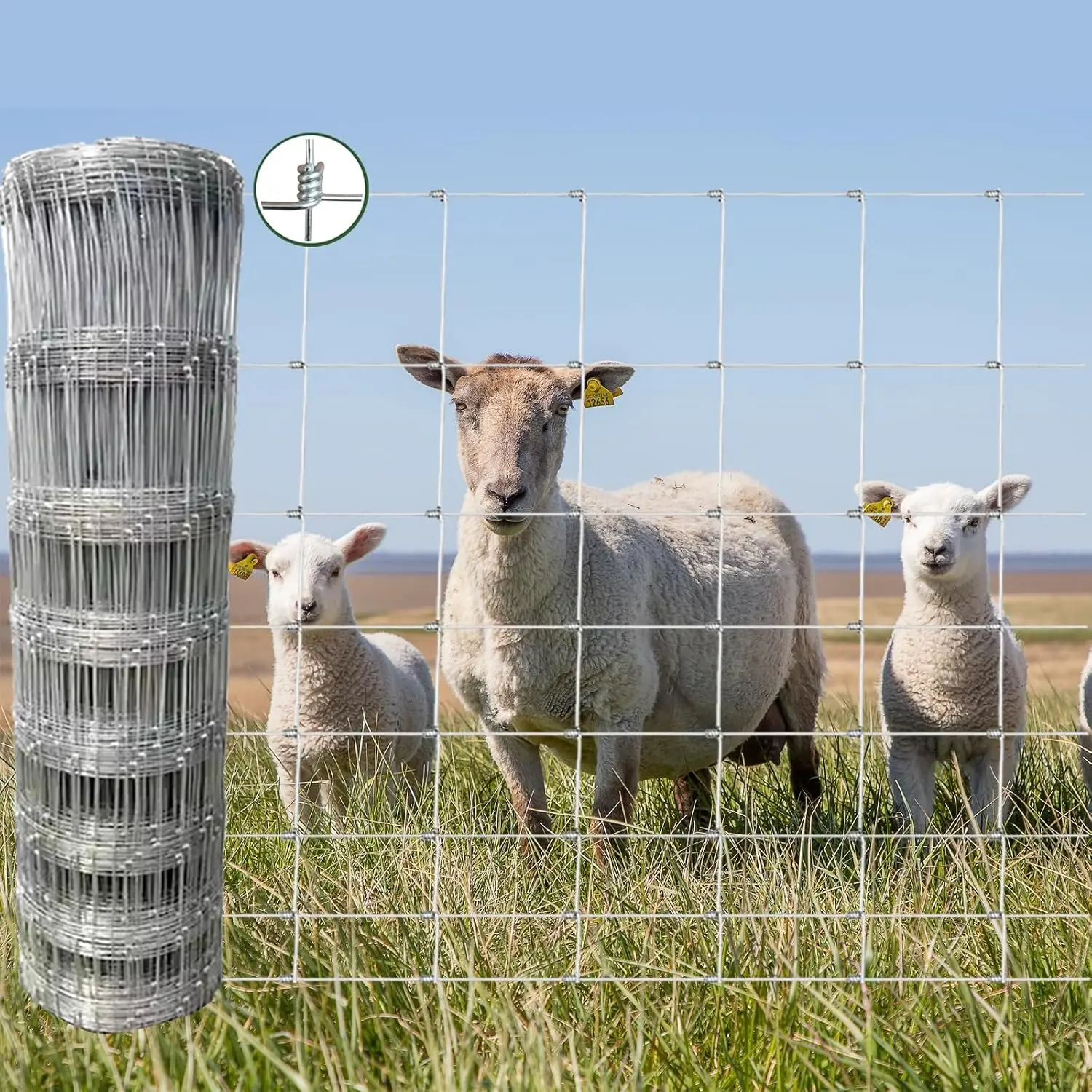 4ft x 164ft Galvanized Chain Link Fencing, Heavy Zinc-Coated Durable Wire Fence for Goats & Hogs, Ideal for Yard & Garden (Home Improvement Garden Supplies)
