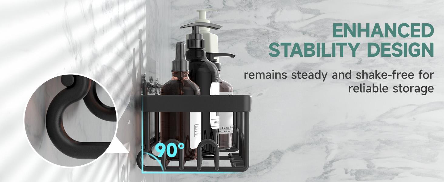 Shower Caddy 6-Pack, Advanced Rustproof Design, No Drilling Adhesive Shelves, Rack with Soap Holder, Large Capacity Bathroom Organizers and Storage, Wall-Mounted Kitchen & Home Decor