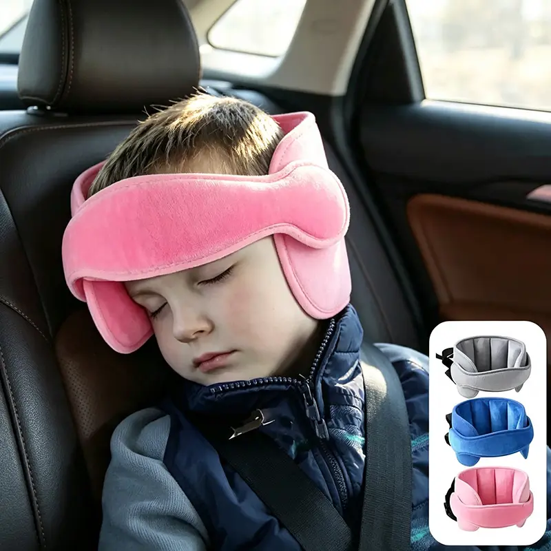 Adjustable Toddler Car Seat Head Support Strap, Soft Comfort Kids Neck Relief Sleep Pillow, Safe Stable Head Rest Attachment For Child Car Seats Road Trips