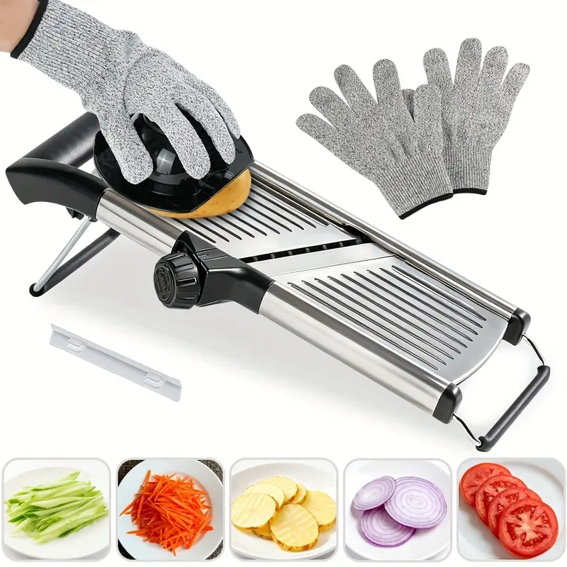 1 set  Adjustable 5-Speed Stainless Steel Vegetable Slicer Grater for Onion Potato Carrot Cheese Fruit Kitchen Tool