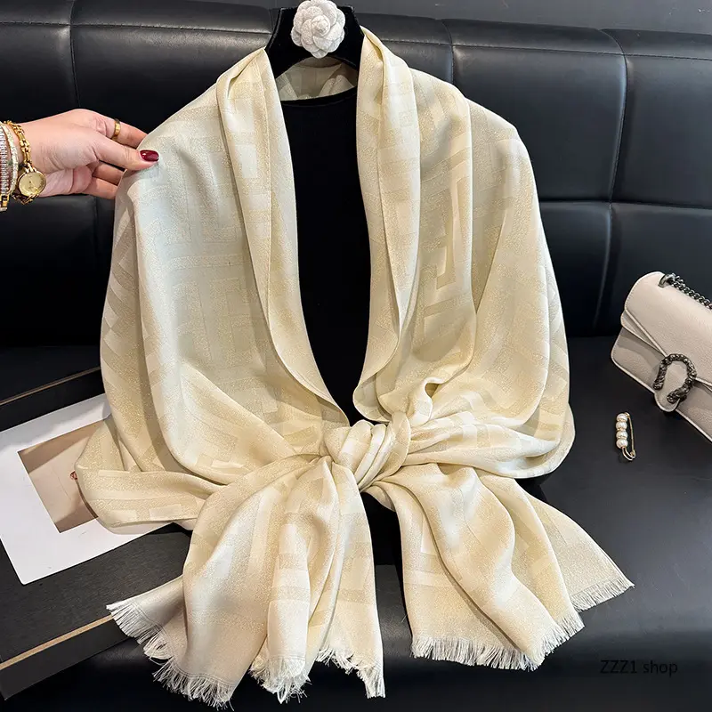 Long Scarf for Women, Spring Summer Light Tencel Cotton Shawl, Elegant Minimalist Neck Wrap, Soft Air Conditioning Neck Protector, Versatile Outerwear Cover Up, Ideal Travel Vacation Outfit Accessory