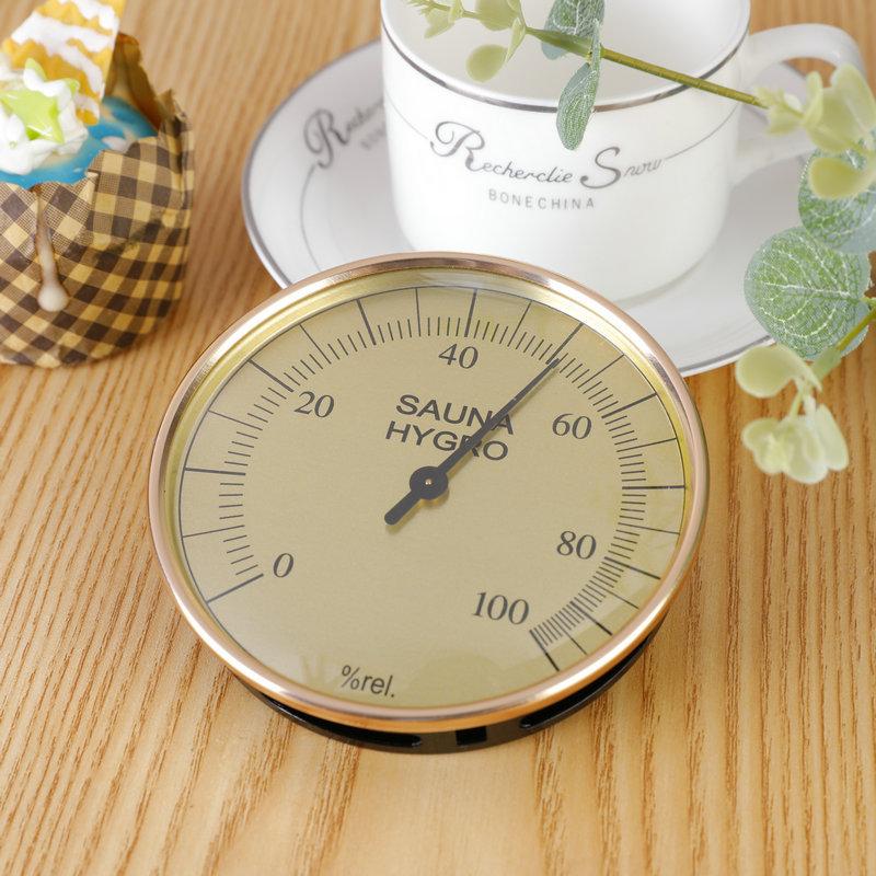 Bimetallic thermometer and hygrometer without battery for sauna, steam room, home use, baby and elderly room, wall-mounted thermometer