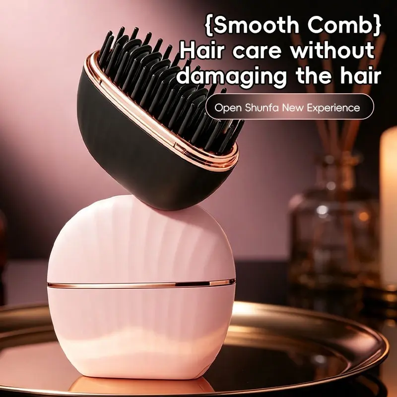 1-Piece Mini Cordless Hair Straightener Brush, Compact Portable Design, 3 Heat Settings 160°C–200°C, 30s Fast Heat-Up, Ceramic Heating & Anti-Scald Comb Teeth, for Women, Bangs, Straightening, Touch-Ups, Home & Travel