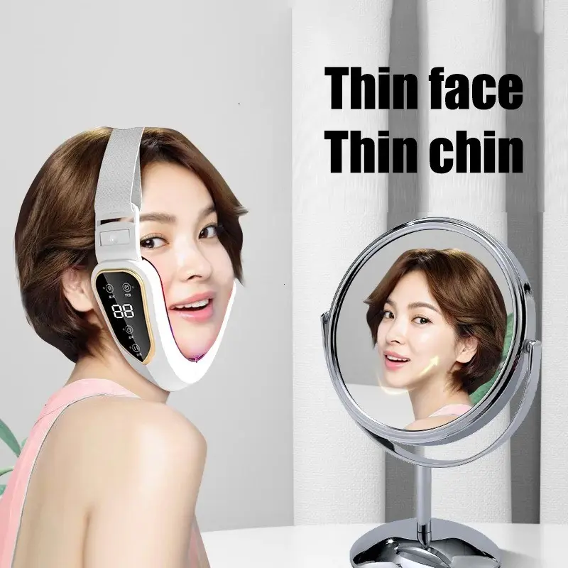 LED Light Therapy V Face Shaper, Microcurrent Facial Lifting Massage Device, Chin Slimmer, Jawline Sculptor, Skin Tightening Beauty Instrument, Led Anti Aging