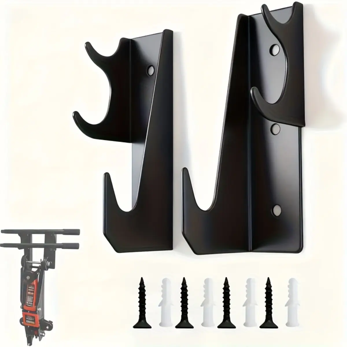 2-Piece Bulk Value Pack Heavy Duty Floor Jack Stand Wall Bracket, Cost-Effective Professional Tool Organizer Combo, Space-Saving Industrial Grade Storage Rack for Auto Repair Shops, Dealerships & Professional Garages