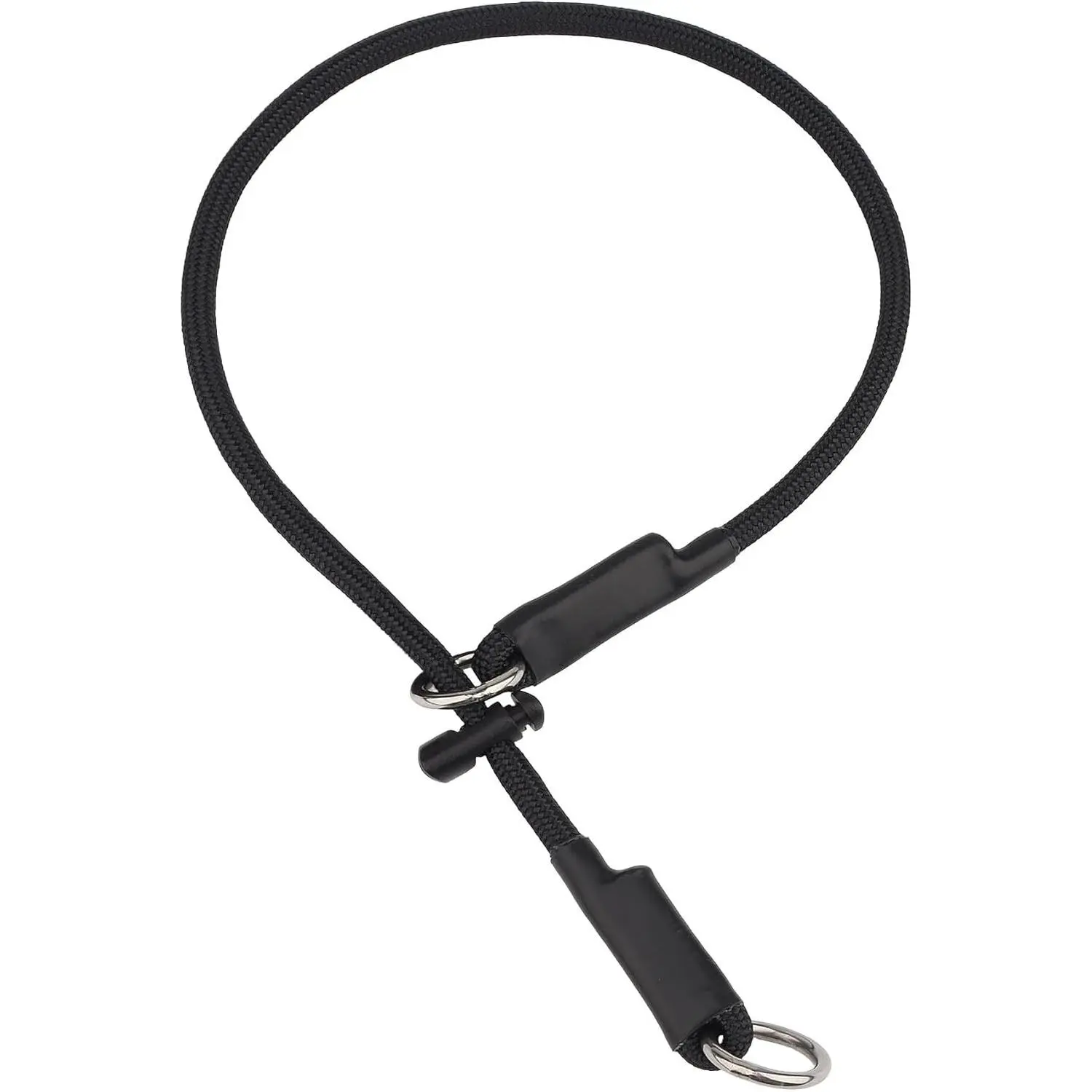 Martingale Dog Collar - 5/16” High-Strength Nylon Adjustable Slip-On Collar with Spring Stopper, Universal Fit for Small to Large Dogs (Black, 22 in)