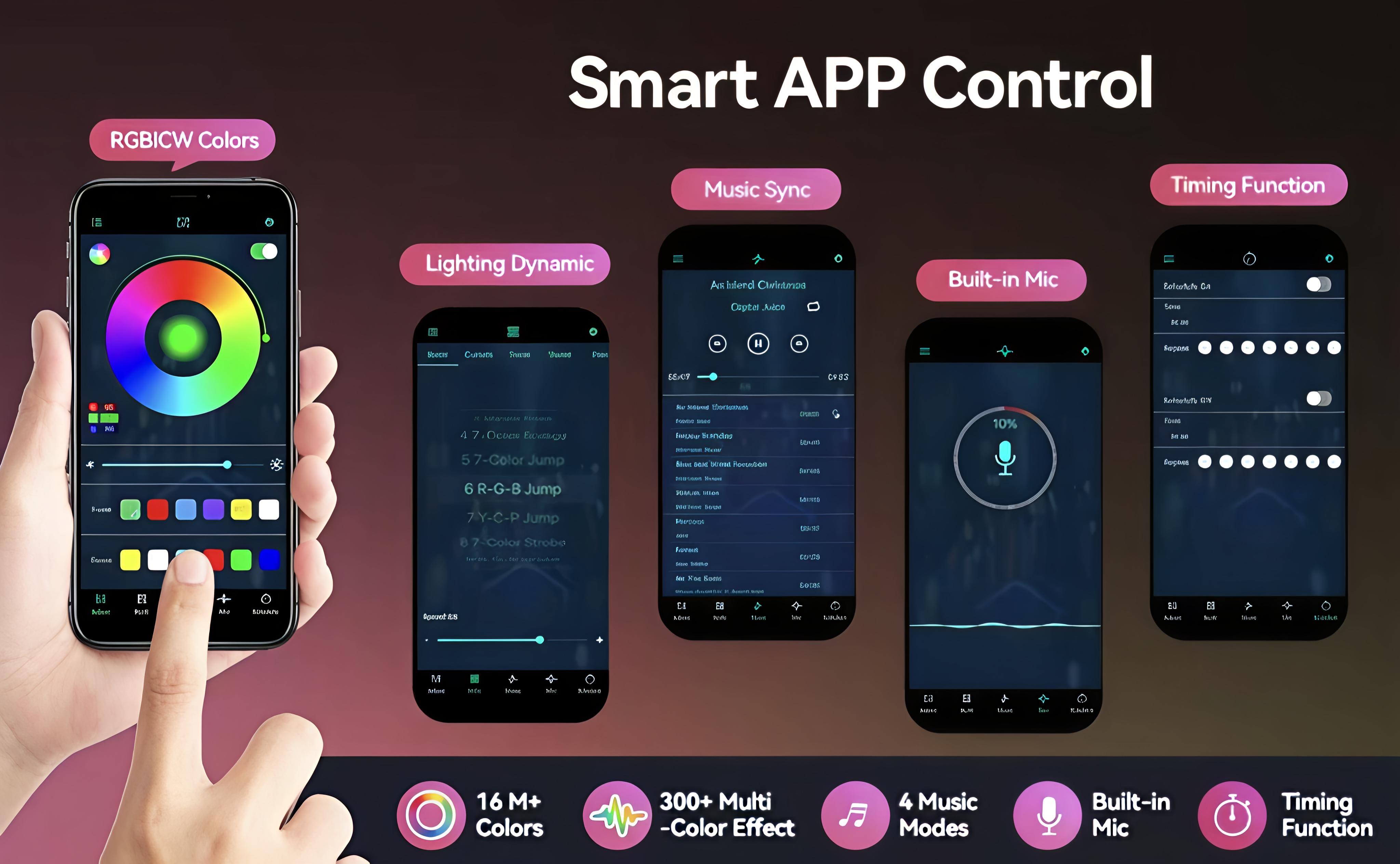 RGB LED Floor Lamp with Remote and App Control, USB Powered Smart Standing Lamp, Color Changing Ambient Lighting for Living Room, Bedroom, Modern Home Decor year new