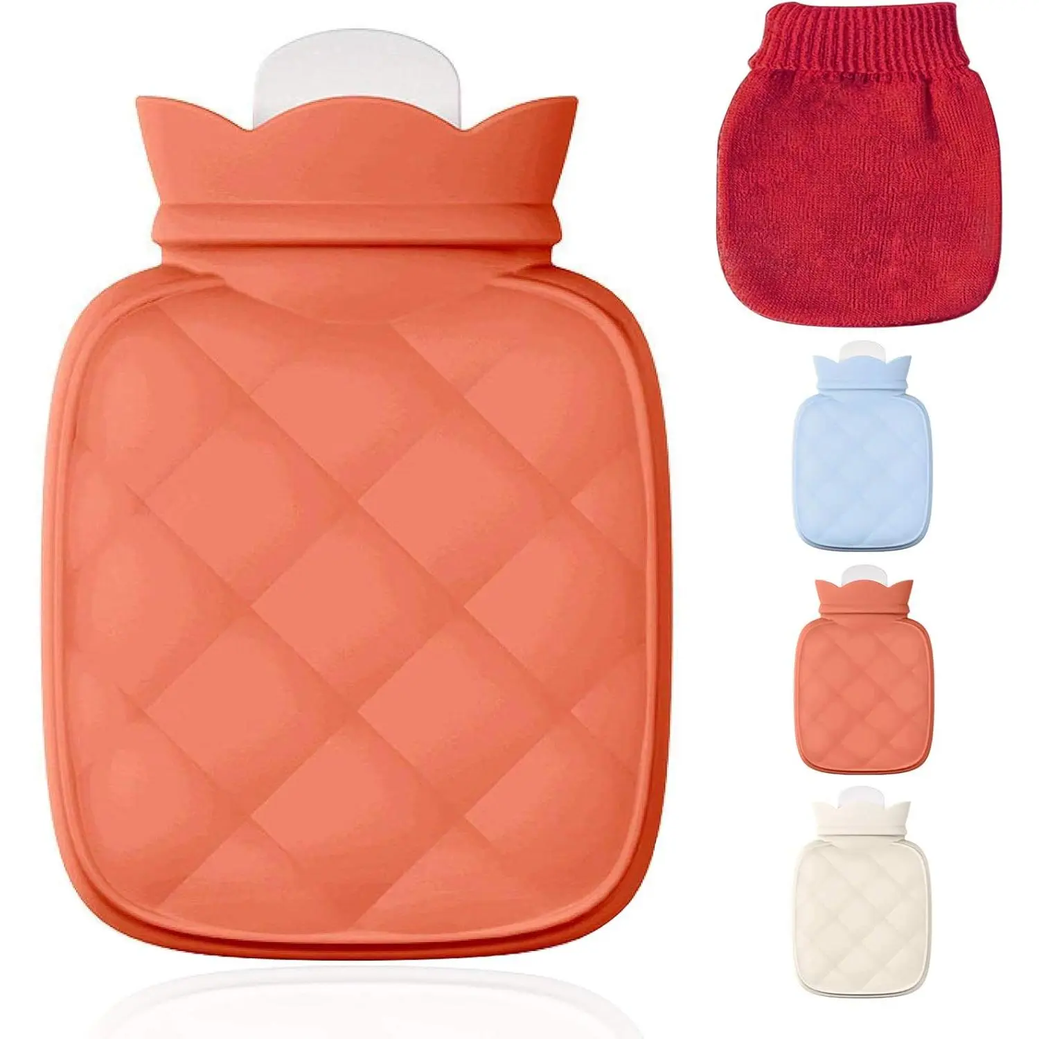 Small Hot Water Bottle Bag for Hot & Cold Compress with Cover,Microwave Heating Soft Environment-Friendly Silicone for Babies Kids,Mini Hot Wate Bottle for Travel and Pain Relief,Holiday Gifts