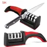 4-in-1 Stainless Steel Knife Sharpener for Home Kitchen, Ergonomic asy-to-Use Knife Sharpener with 4-Stage Sharpening Slots, Black Kitchenware