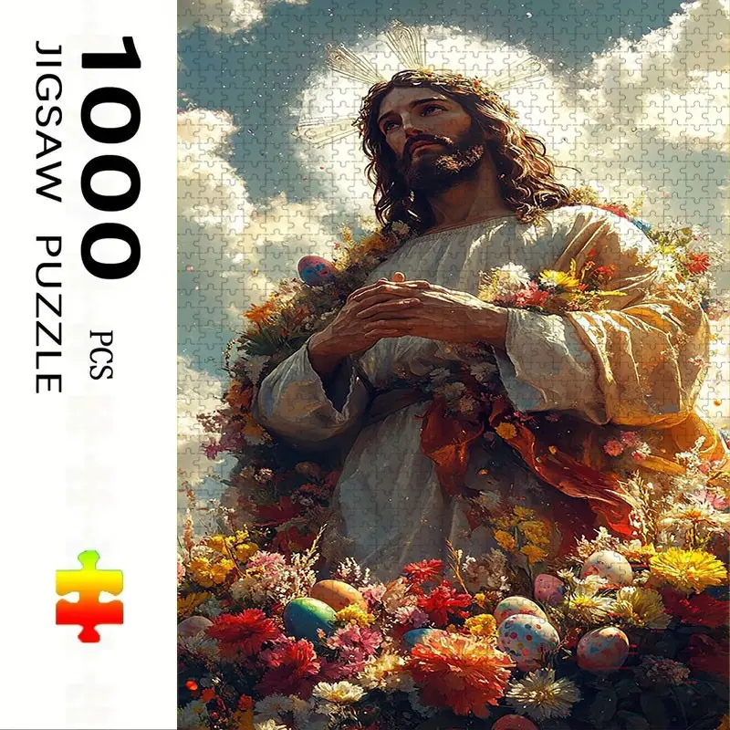 1000 Piece Jesus Theme Puzzle, Large Adult Family Interactive Toy, DIY Home Decor Brain Challenge, Festive Scene, Durable Puzzle