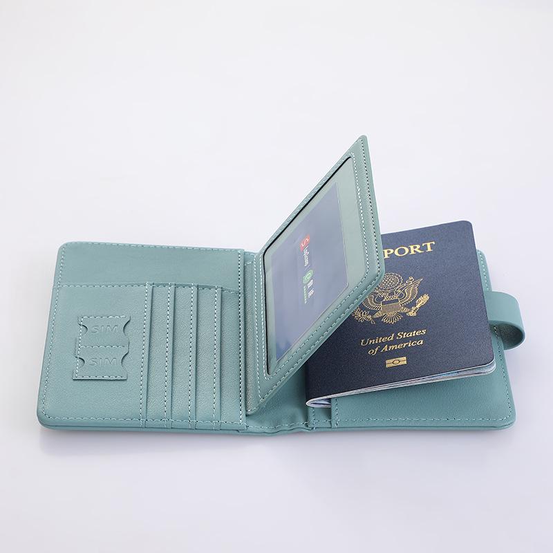 Leather Passport Holder Covers Case Waterproof Travel Credit Card Wallet Cute Passport Book for Women/Men Buckle Passport Cover